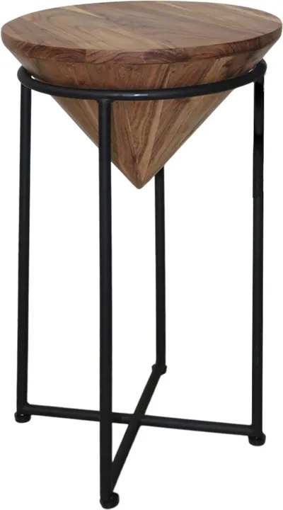 Masuta Cafea Laterala Pyrma Lemn Acacia, Finisaj Natur, Dim. 31x53 Cm