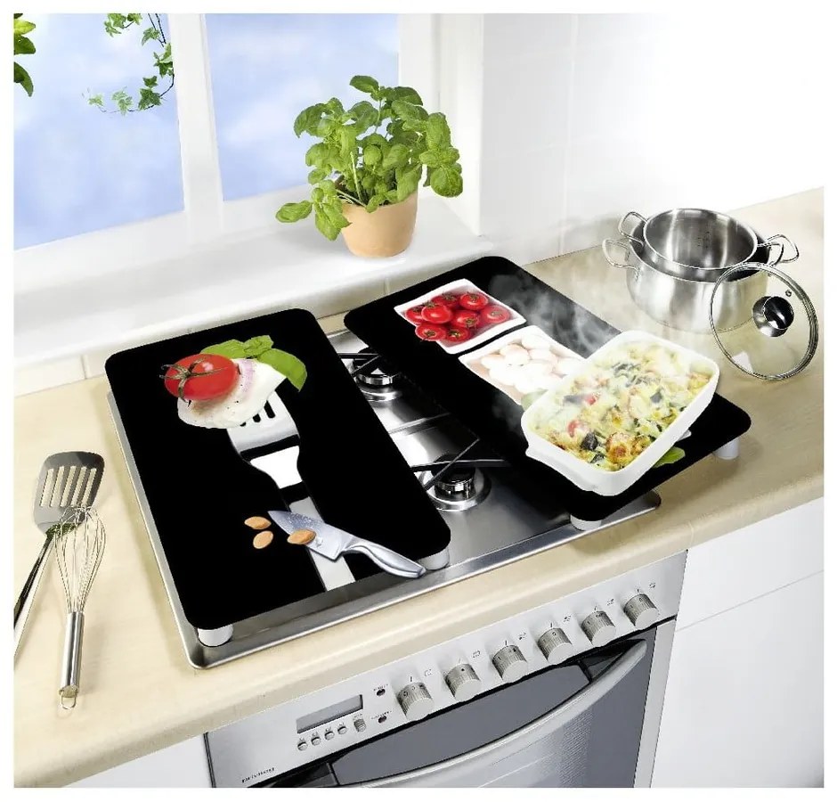 Set 2 protecții din sticlă pentru aragaz Wenko Caprese, 52 x 30 cm