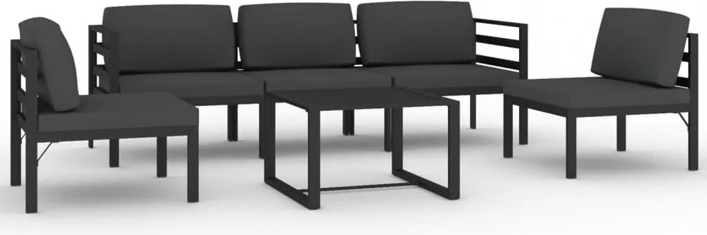 vidaXL Set mobilier de grădină cu perne, 6 piese, antracit, aluminiu