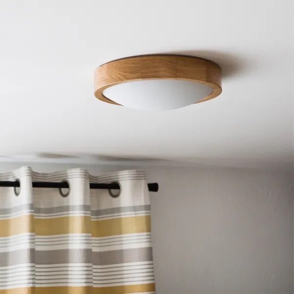 Brilagi-LED RGBW Plafonieră reglabilă CARVALHO SLIM, 1xE27/9W/230V, Wi-Fi, stejar natural, diametru 27 cm