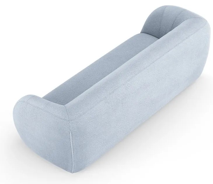 Canapea albastru-deschis cu tapițerie din stofă bouclé 230 cm Essen – Cosmopolitan Design