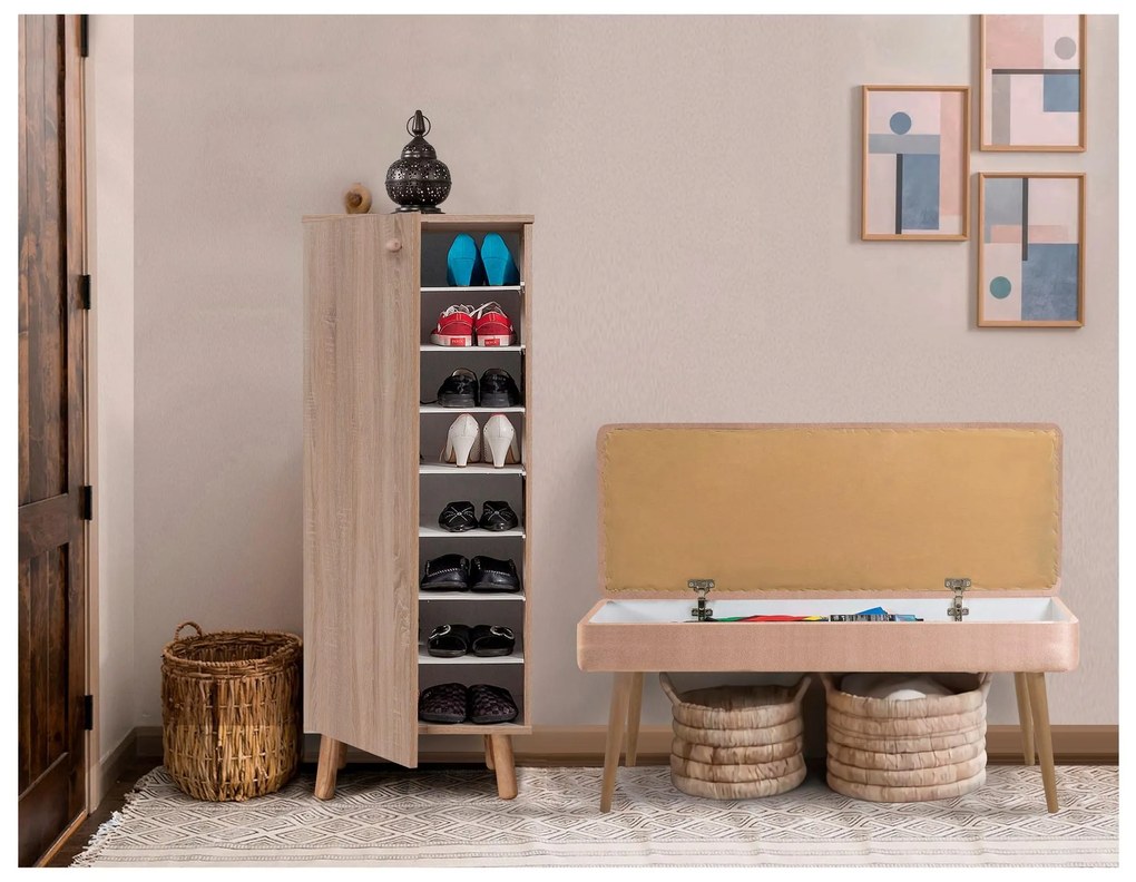 Mobilier Hol Beside 1 (stejar sonoma + piatră) . 1093981