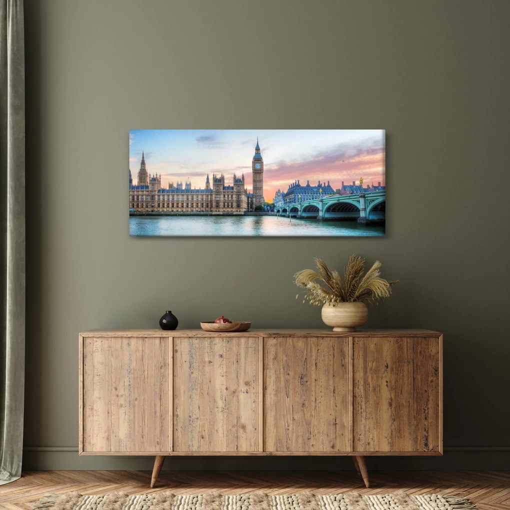Tablou - Londra în culori pastelate (120x50 cm)