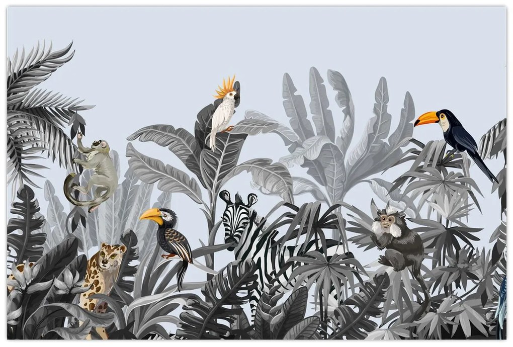Tablou - Jungla ilustrată (90x60 cm)