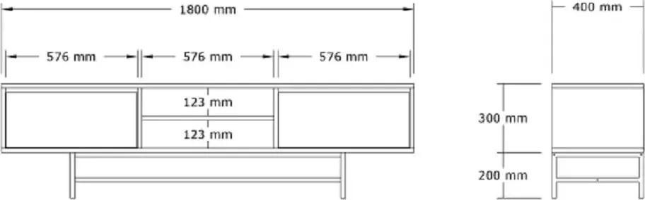 Comoda tv Angelyn pentru living culoare alb,180 cm