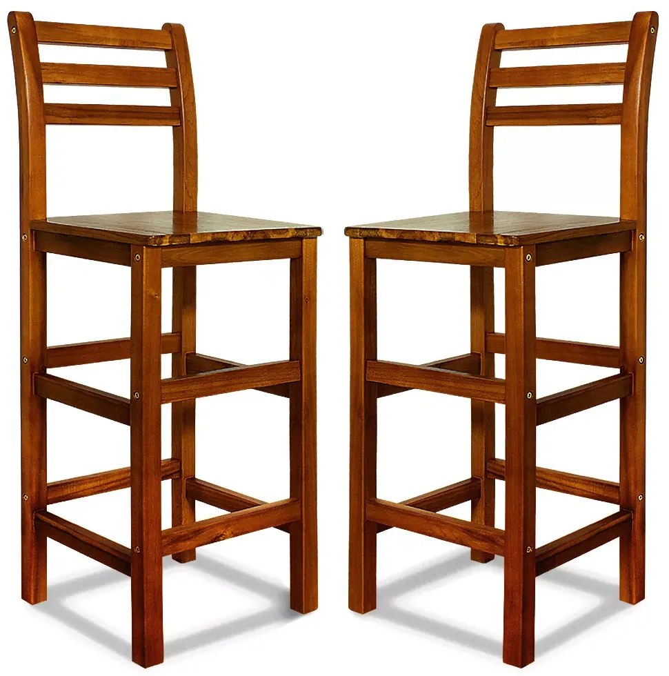 Casaria Scaune de bar OSLO cu spătare, 2 buc., 40,5x36x110cm, maro natural