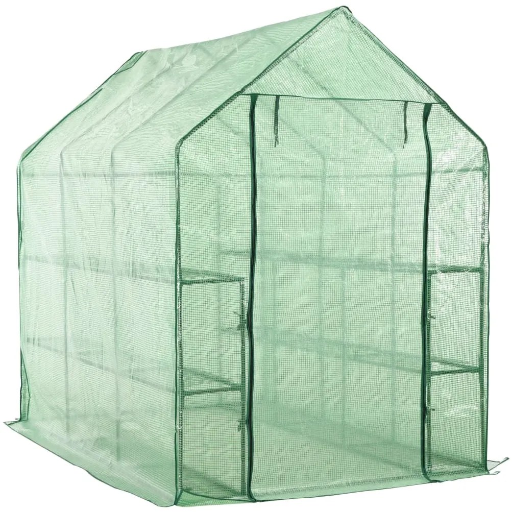 vidaXL Seră înaltă cu 12 rafturi, 143 x 214 x 196 cm, oțel