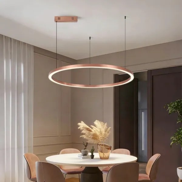 Immax NEO 07327L - Lustru LED dimabil pe cablu FINO 55W/230V 80 cm roz auriu Tuya+telecomandă