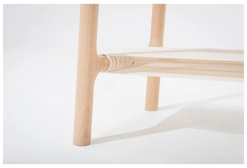 Măsuţă auxiliară cu structură din lemn masiv de stejar şi blat gri Gazzda Fawn