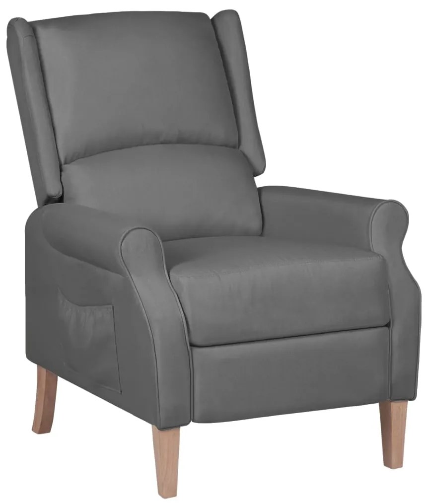 Fotoliu extensibil, gri deschis, material textil