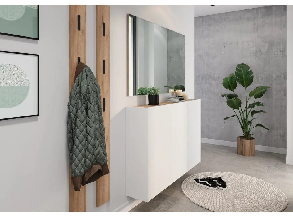 Dulap alb cu aspect de lemn de stejar suspendat 138x87x25 cm Libbiano – Germania