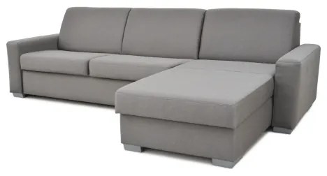 Canapea colțar extensibilă LEKA gri, cu spațiu depozitare, pentru dormit zilnic