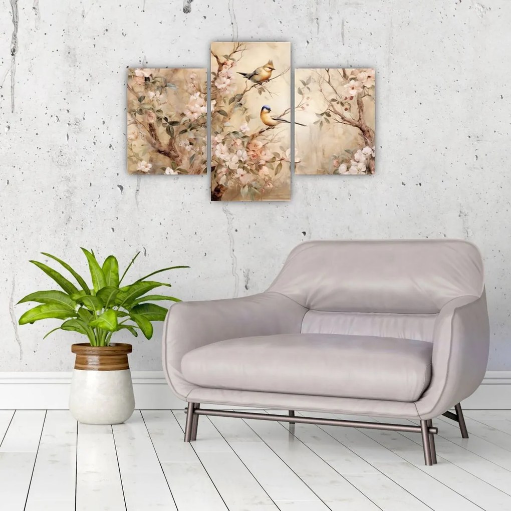 Tablou - Pictură de păsări de epocă II. (90x60 cm)