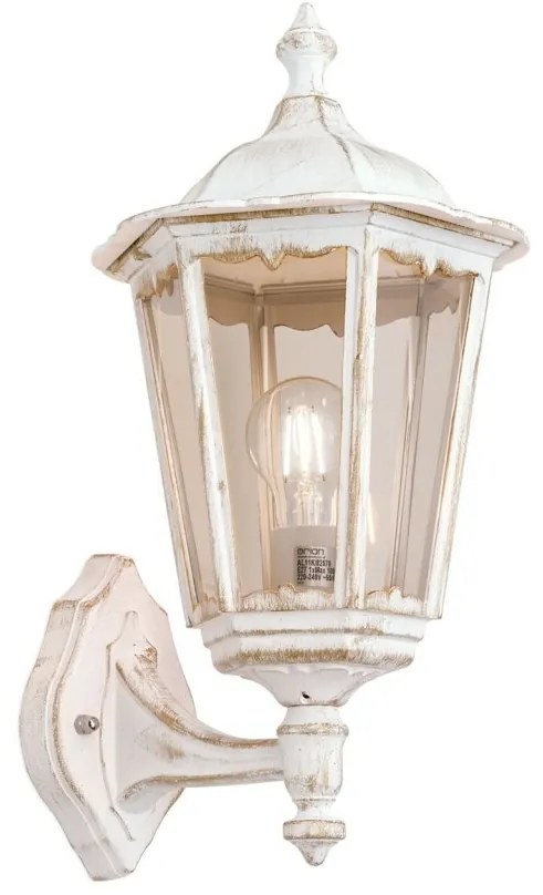 Aplica de perete exterior stil clasic IP43 Puchberg AL 11K/82570 weiß-gold/rauch OR