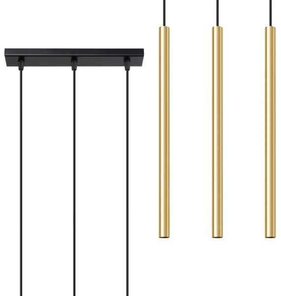 Lustră pe cablu Sollux SL.1196 PASTELO 3xG9/8W/230V auriu