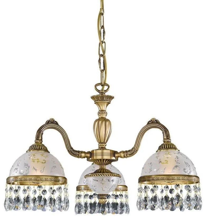 Candelabru 3 brate design clasic realizat manual din alama si Cristal Scholer 6200