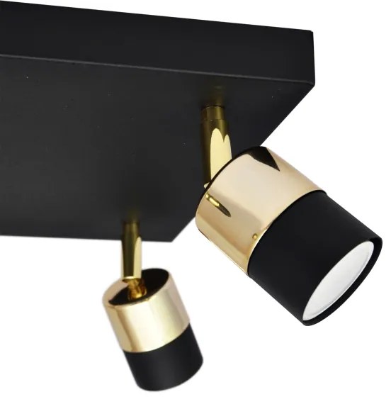Spot LED TUBSSON 4xGU10/4,8W/230V negru/auriu