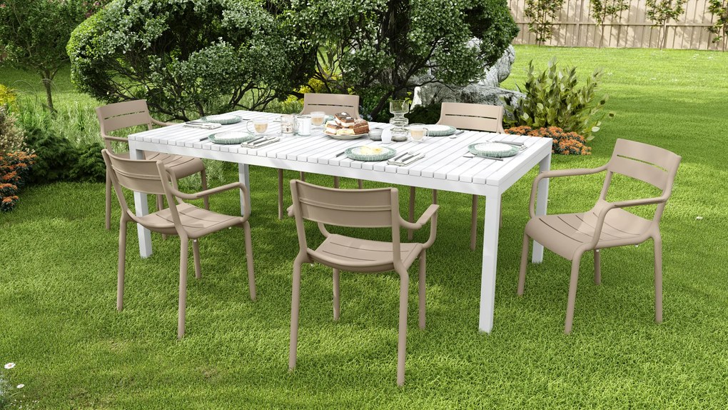 MAZZONI EXPORT LUSSO Bej - SCAUN MODERN DE BUCĂTĂRIE GRĂDINĂ CAFENEA (STIVUIT)