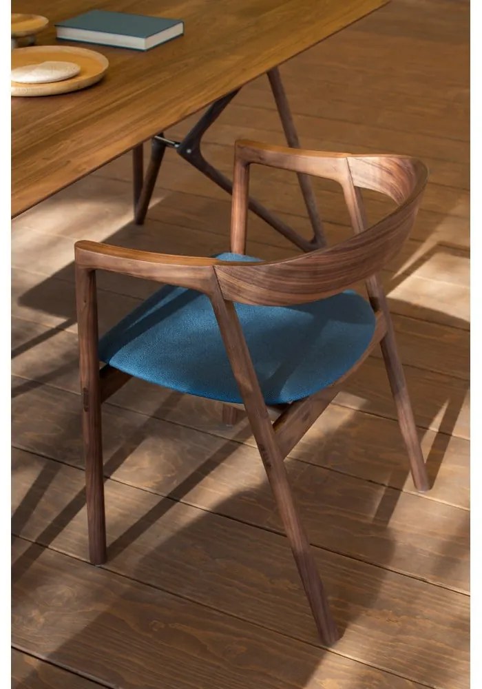 Scaun de dining albastru/maro Muna – Gazzda