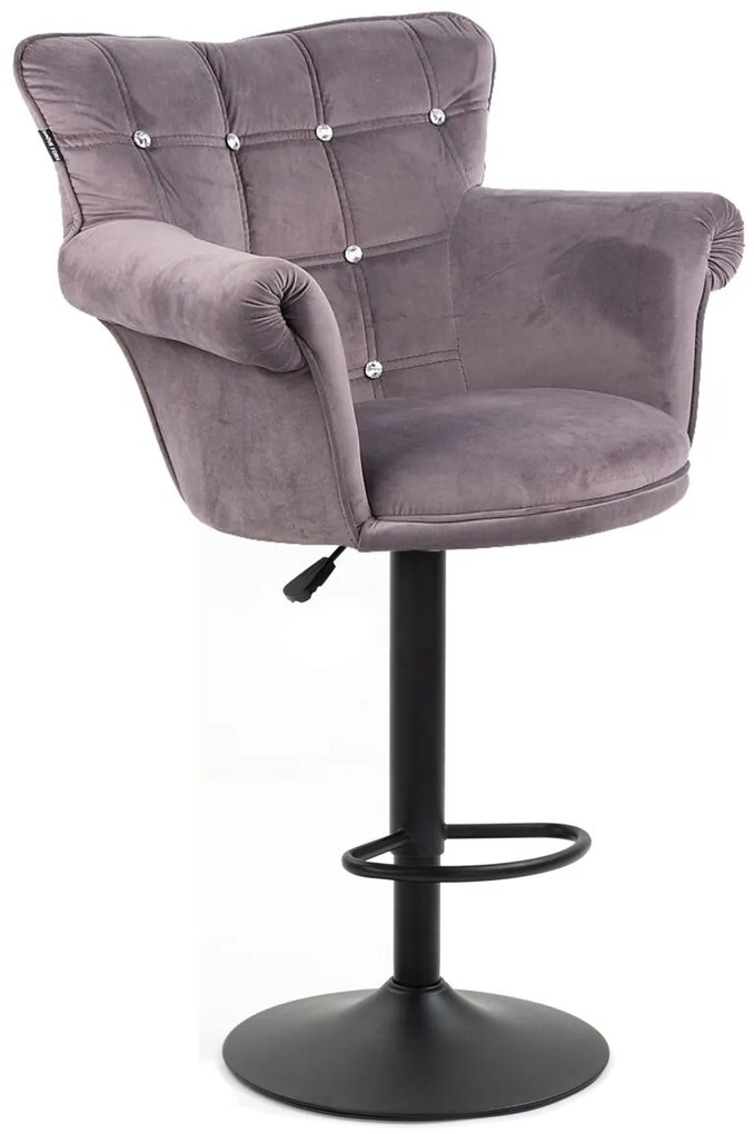 HR804CW scaun Catifea Grafit cu Bază Neagră