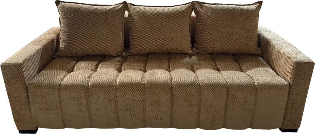 Canapea ZARA extensibila, 3 locuri, cu lada de depozitare, stofa bej auriu , 220x95x80 Bej Auriu, Stofa, 220 cm