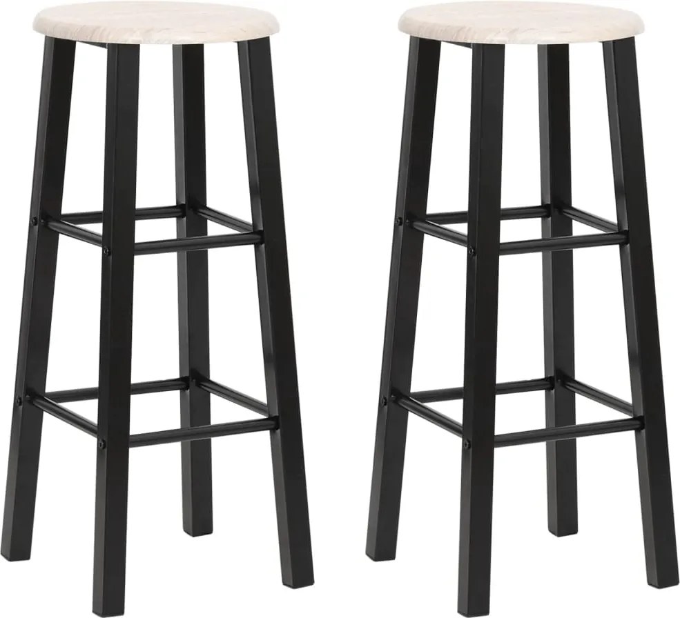 vidaXL Scaune de bar, 2 buc., negru, MDF