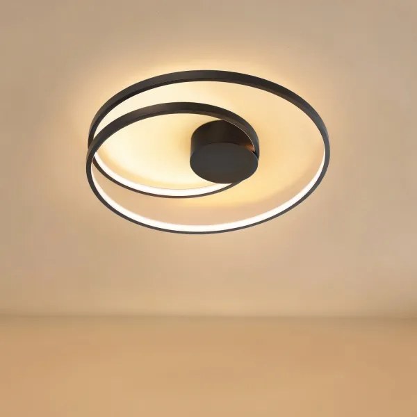 Brilagi - Plafonieră reglabilă TWISTER LED, 48W, 230V, Ø 50 cm, negru, cu telecomandă