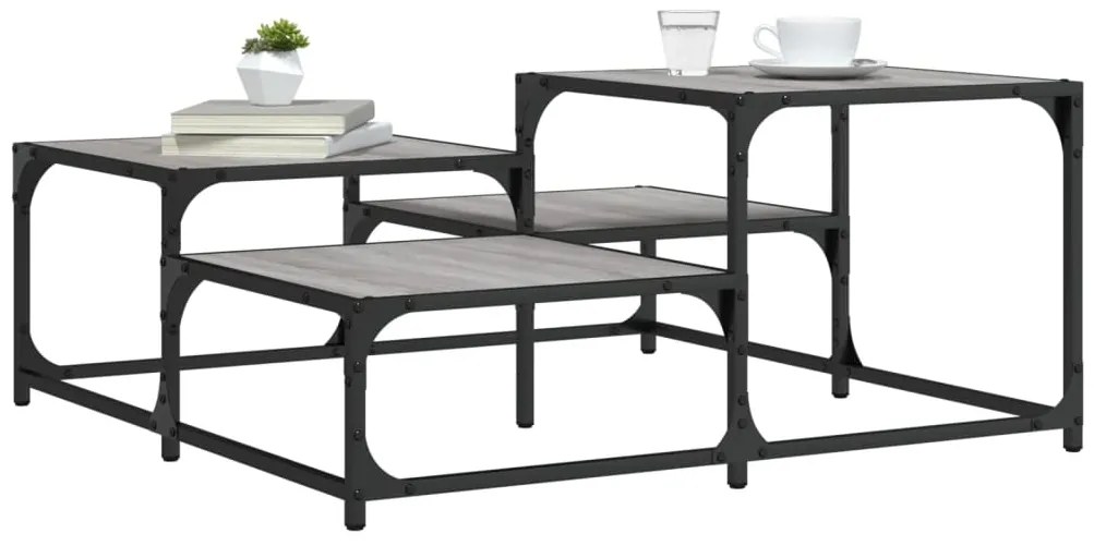 vidaXL Măsuță de cafea, gri sonoma, 87,5x87,5x40 cm, lemn prelucrat