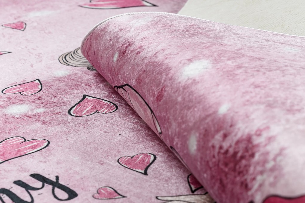 BAMBINO 2185 covor lavabil Balerina, pisicuta pentru copii anti-alunecare roz - SECUNDAR-COTATI PRODUSUL