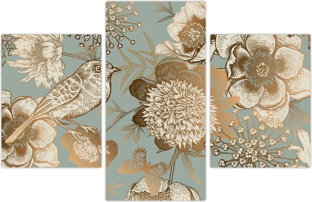 Tablou - Flori aurii (90x60 cm)