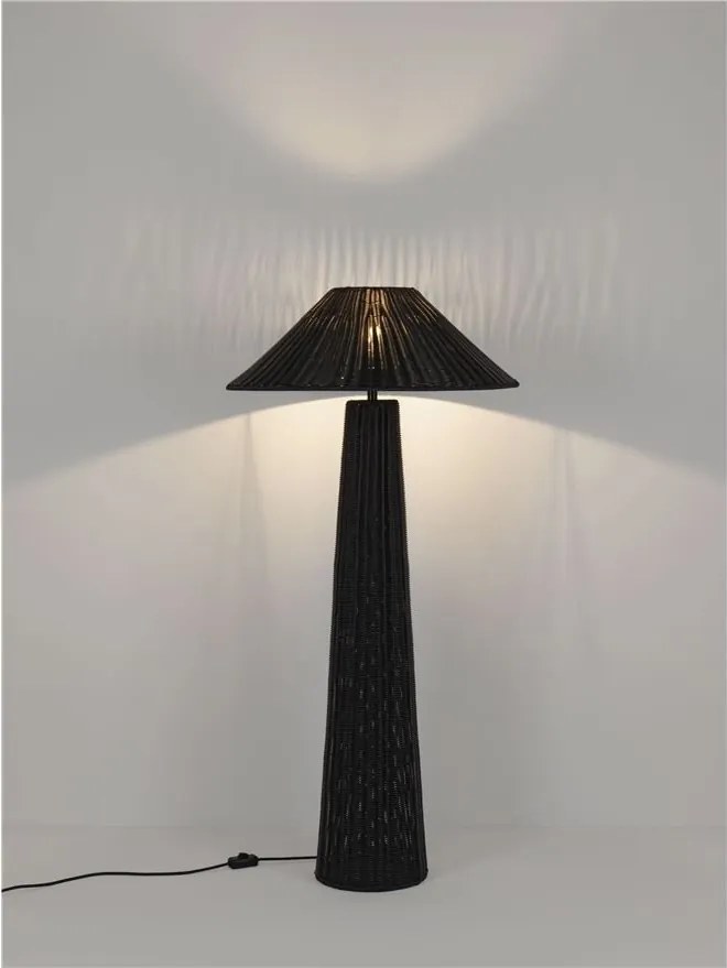 Lampa de podea din ratan sintetic pentru exterior Plom negru