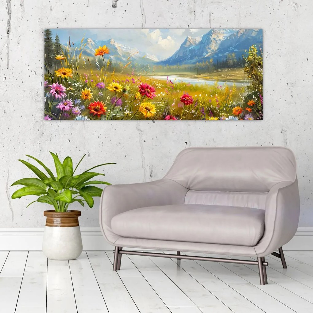 Tablou - Peisaj pictat (120x50 cm)