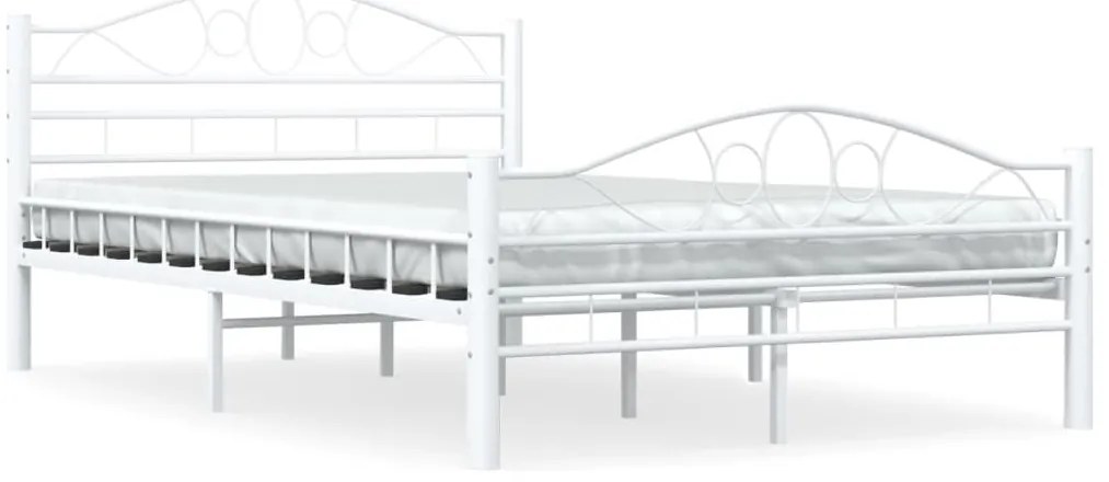 Cadru de pat, alb, 120 x 200 cm, metal