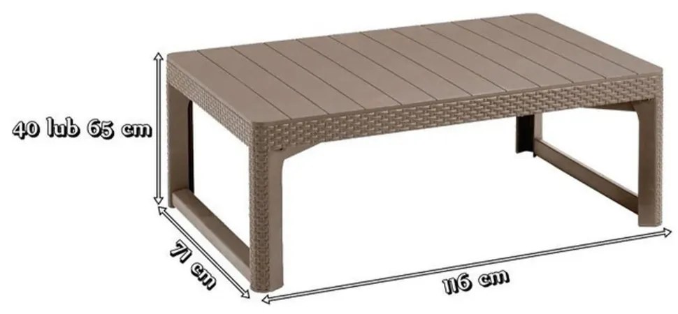 Set mobilier de grădină Evyon 4+1 cappuccino