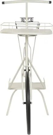 Stand decorativ alb, cu rafturi din metal , tip "Retro Bicycle"