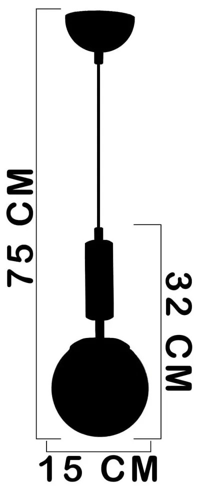 Lustră alb-negru cu abajur din sticlă ø 15 cm Hector – Squid Lighting