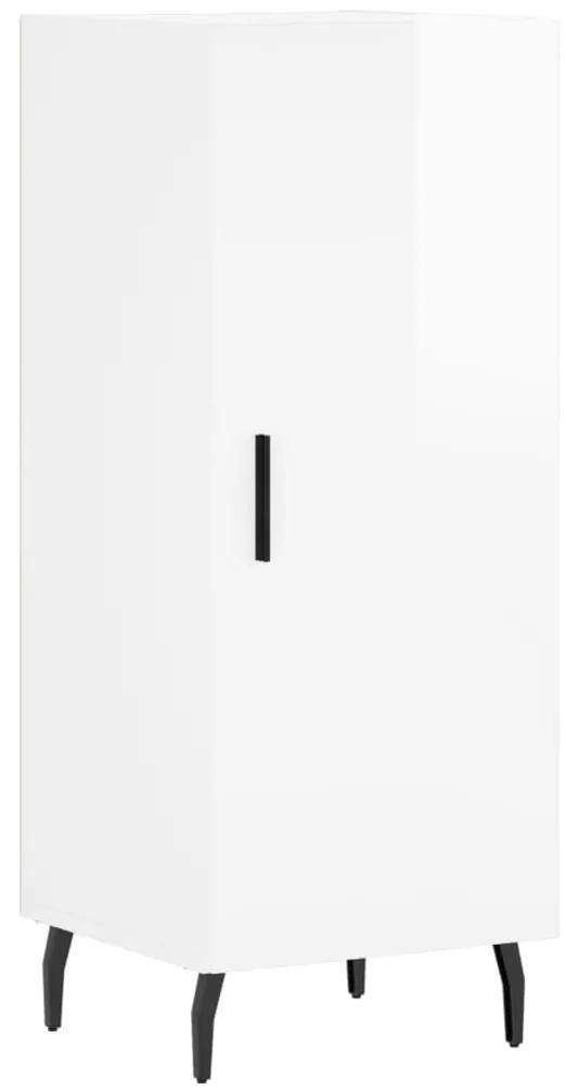 828558 vidaXL Servantă, alb extralucios, 34,5x34x90 cm, lemn compozit