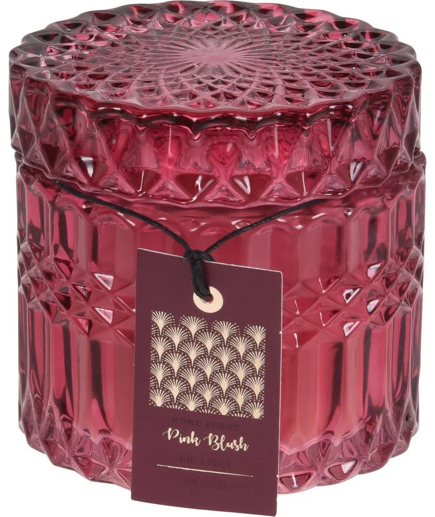 Lumânare parfumată în borcan Pink Blushcu capac, 9 x 8,5 cm, 155 g