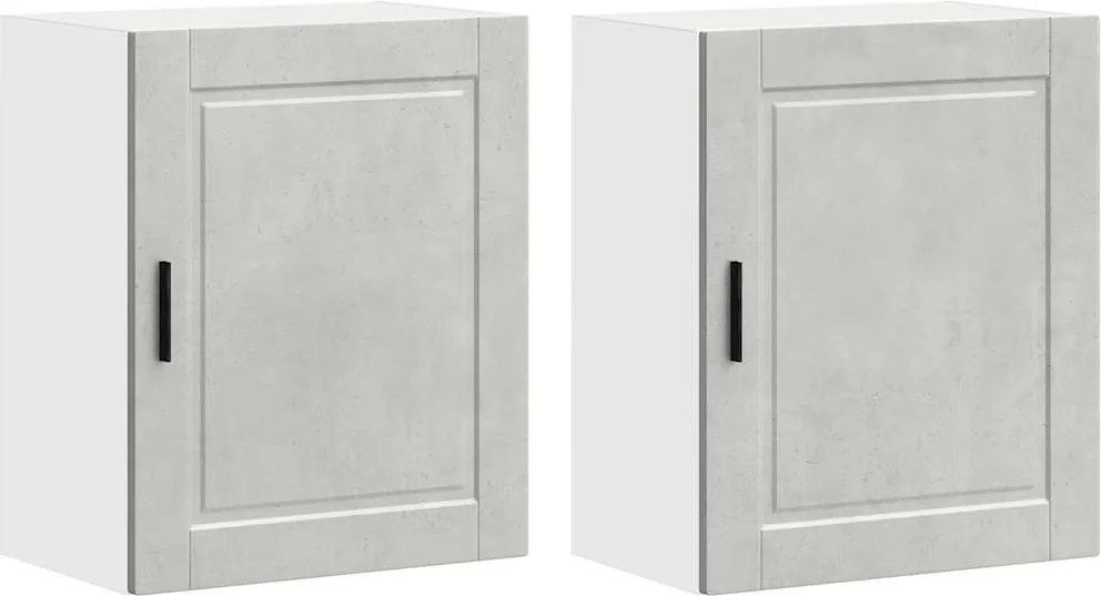 vidaXL Dulapuri de bucătărie 2 buc "Porto" Lemn prelucrat gri beton