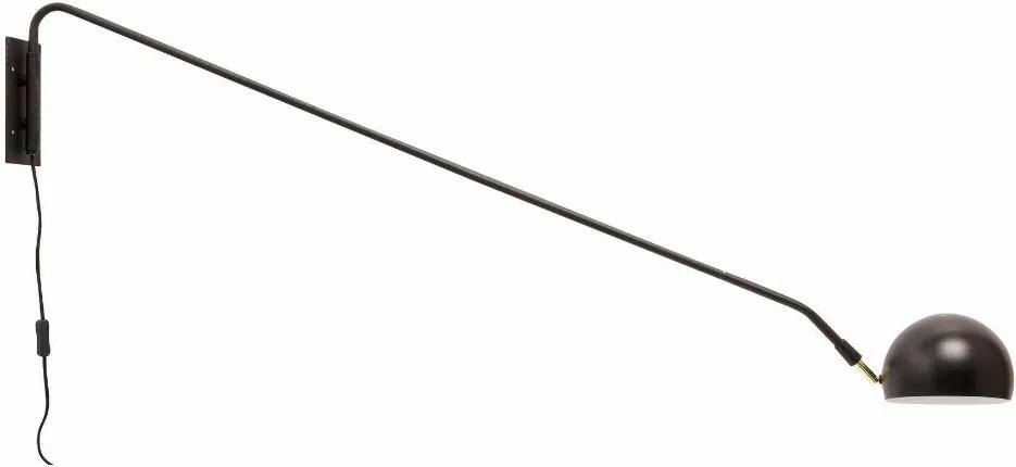 Lampa de Perete din Metal Negru - Metal Negru Lungime 62cm x latime 22cm x Inaltime 150cm