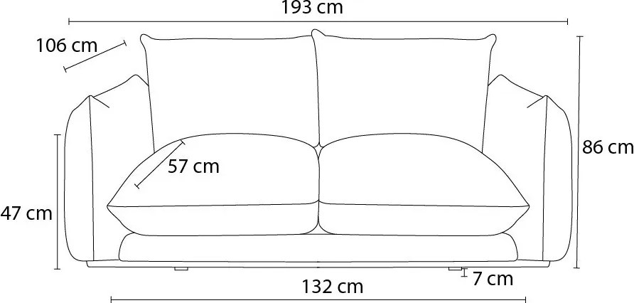 Canapea portocalie 193 cm Ernest – Bobochic Paris
