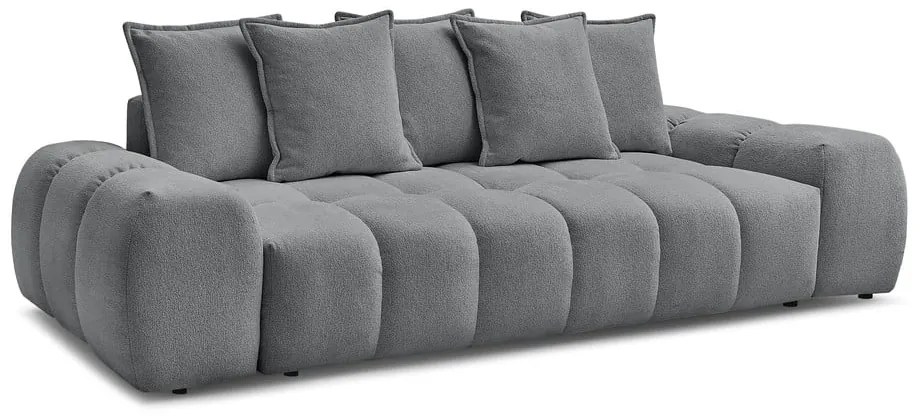 Canapea gri închis extensibilă/cu spațiu de depozitare cu tapițerie din chenille 278 cm Everest – Bobochic Paris