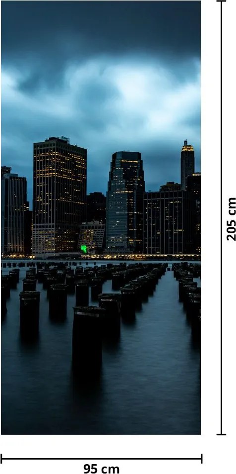 Fototapet pentru ușă - Vedere asupra zgârie-norilor din New York (95x205cm)