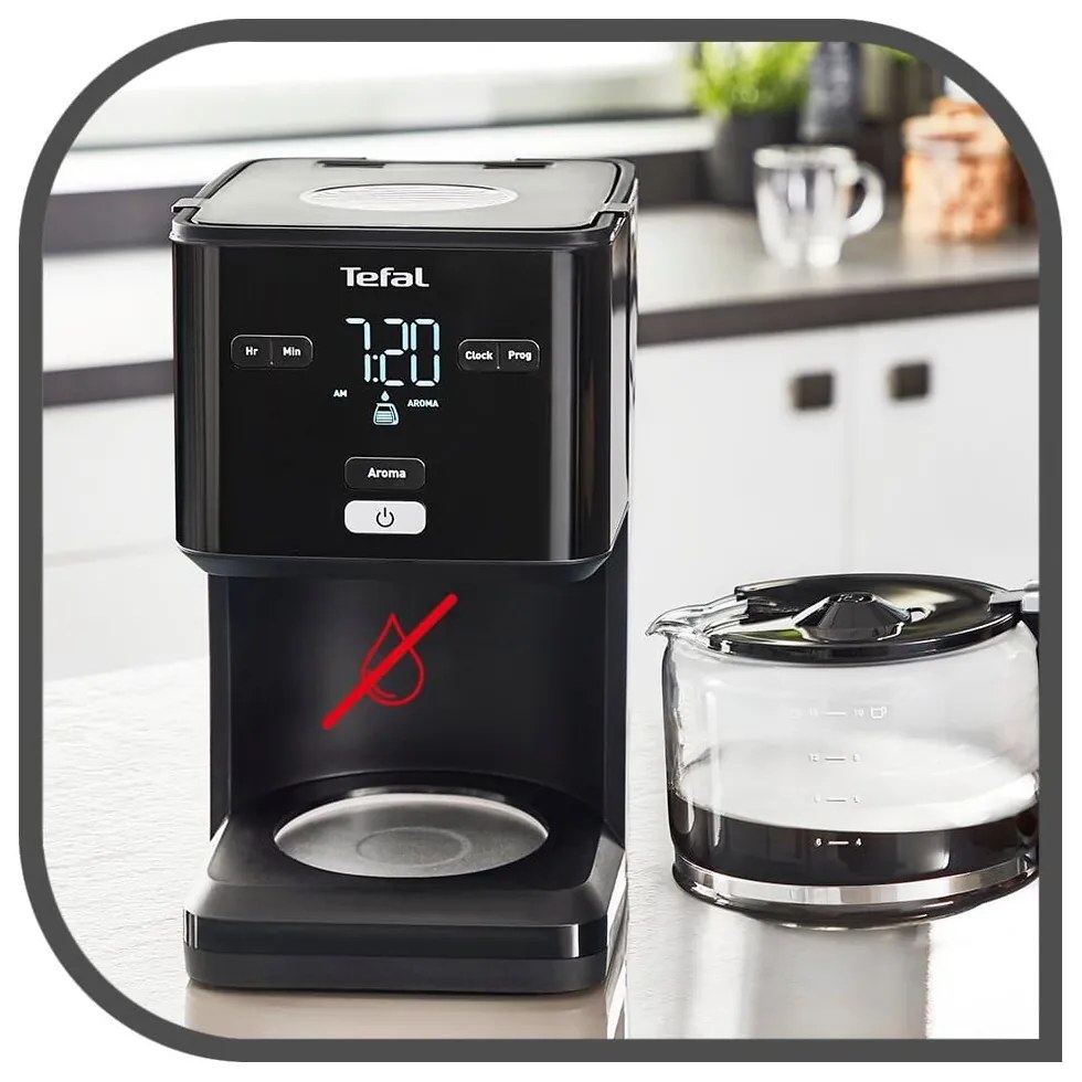 Cafetieră cu filtru negru Smart'n'light CM600810 – Tefal