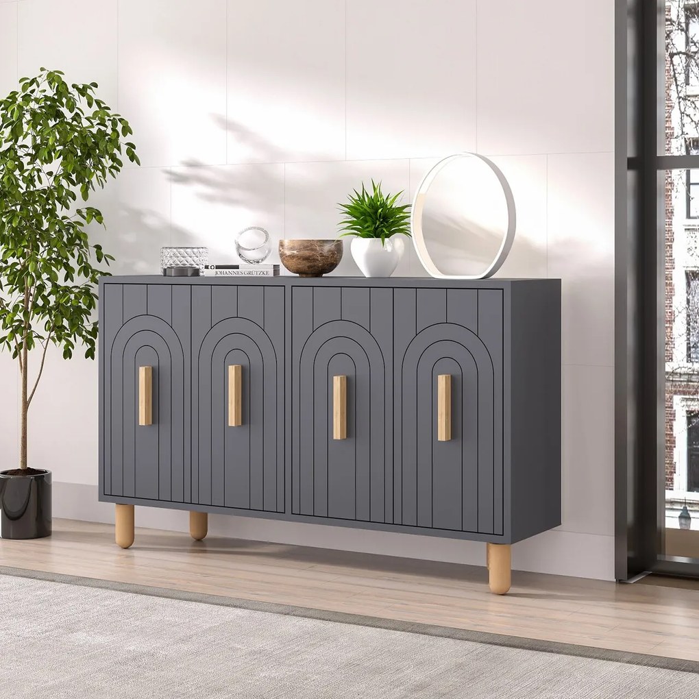 Consola, Hanah Home, Tiger, 120x73.6x29.6 cm, Antracit