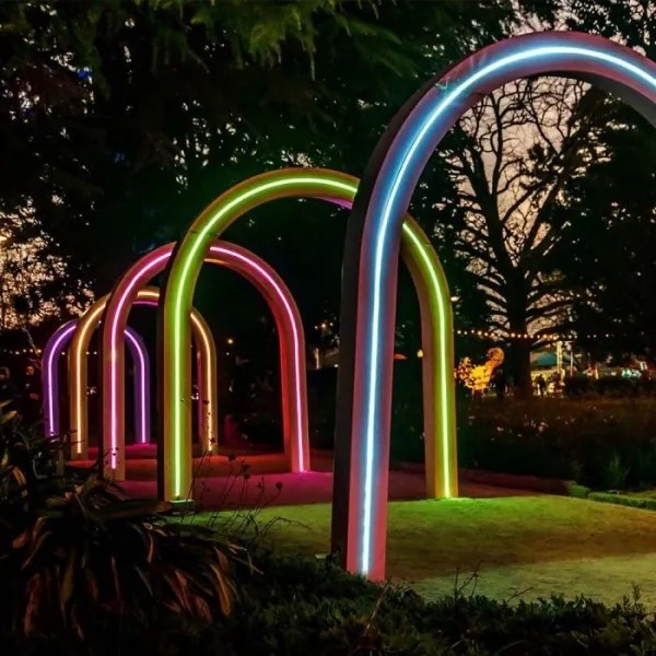 Bandă LED RGB solară dimabilă LED/1,2W/3,7V IP67 5m