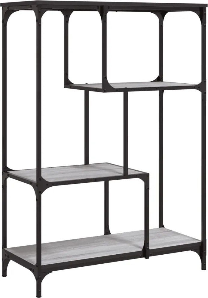 vidaXL Raft de cărți gri sonoma 81x36x115 cm lemn prelucrat/oțel