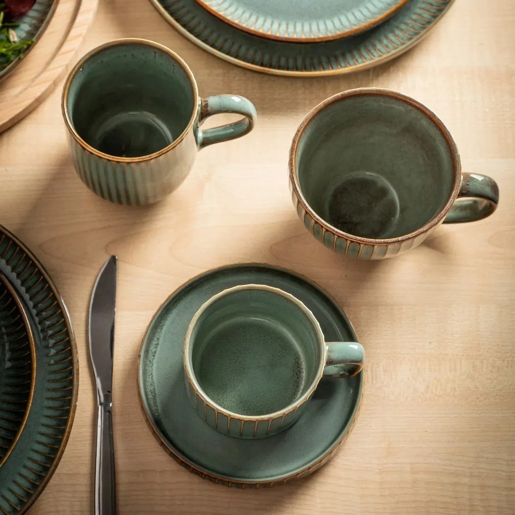 Altom Set of 2 cups Reactive Sage 220 ml