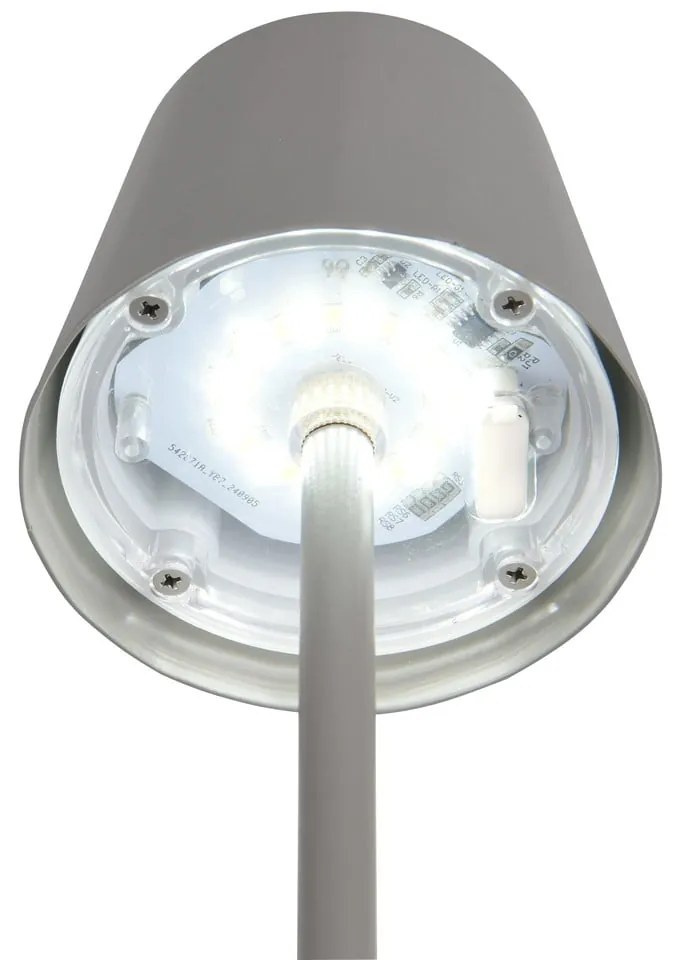 Veioză gri LED cu abajur din metal (înălțime 21 cm) Diaz – Reality