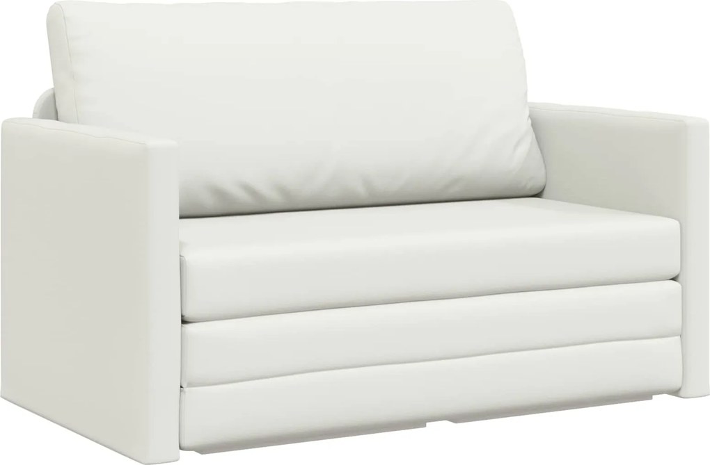 vidaXL Canapea Pliantă cu Pat Alb 124 x 71 x 78 cm PVC